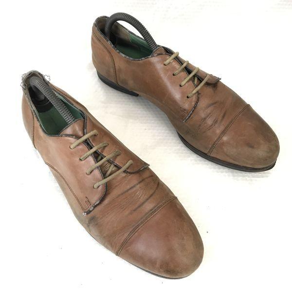 Alfredo Bannister Leather Straight Tip Cap Toe Shoes Size 41 26.0 Brown Dress Shoes(USED)
