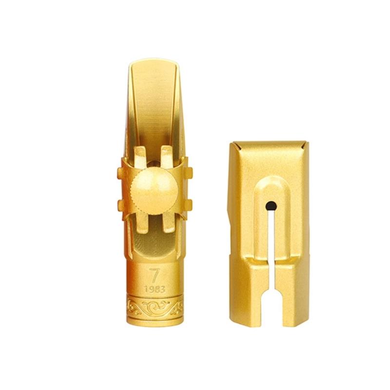 Saxophone Mouthpiece with Caps, Brass Metal Soprano Sax Mouthpieces 5C/6C/7C/8C/9C for Saxophone Professional & Beginner