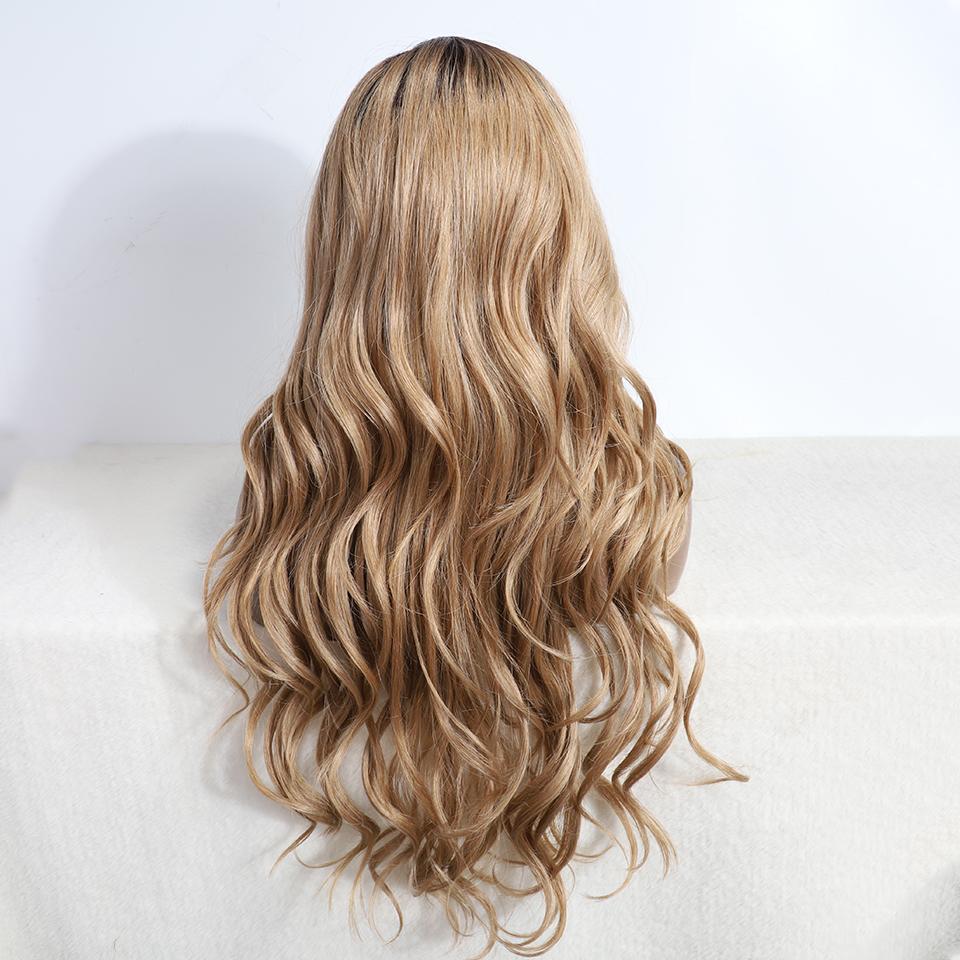FREEDOM Synthetic Lace Front Wigs For Women 30 inch Long Body Wavy Ombre Blonde Highlight Ginger Lace Wigs Cosplay Wigs