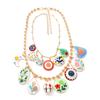 Literature and Art Light Luxury Gentle Atmosphere Color Geometric Three-dimensional Flower Pendant Multi-layered Wearing Women's Necklace