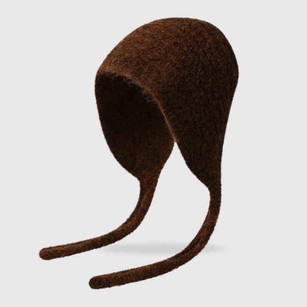 Thickened Ear Protection Hat Windproof Knitted Beanies Bonnet Cute Plush Earmuffs Cap  Women