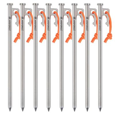 AVOFOREST Titanium Pegs Thick High with Reflective Corrosion Suitable for Mountainous and Hard Ground X 30cm - Head, 20cm, 25cm, 30cm, 2/6/8/16 Pegs,