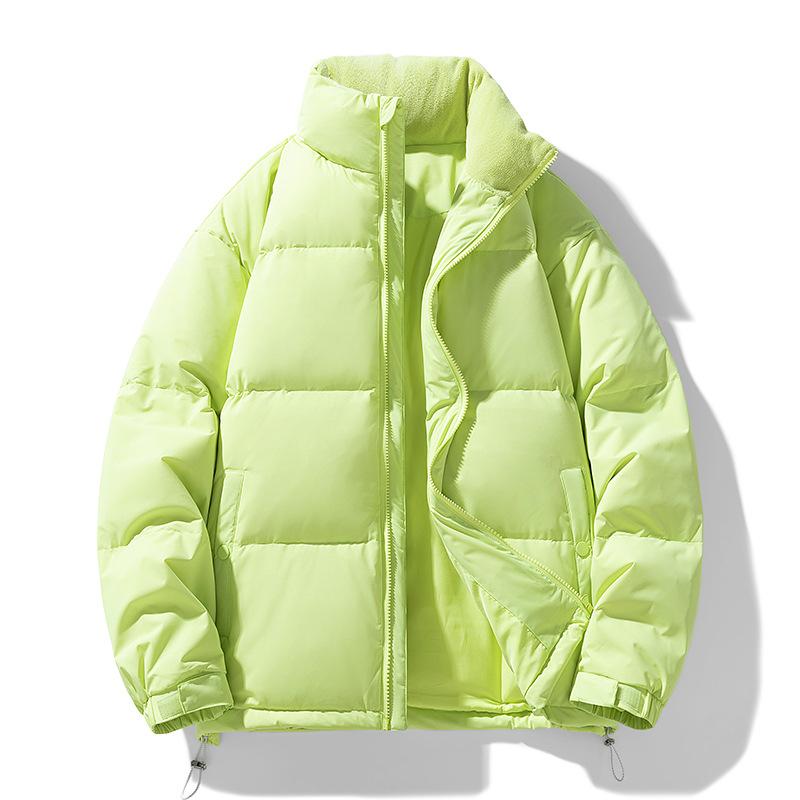 

Мужская уличная однотонная пуховая куртка мужская с воротником-стойкой зимняя новая трендовая утолщенная теплая куртка мужская повседневная 2XL