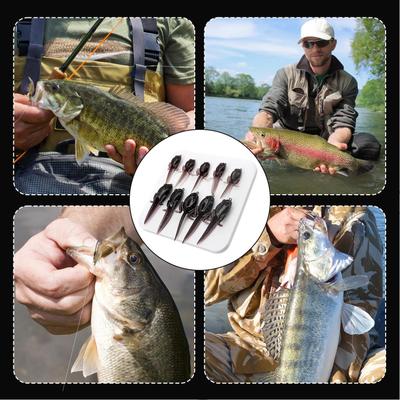 Soft Fishing Lures Pre-Rigged Bass Fishing Lures 10 Pieces All-Weather Freshwater Anglers Tackle Accessories To Catch Pike