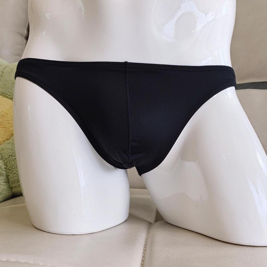 Men's Quick-Dry Mesh Briefs with Enhancing Pouch, Low-Rise, Breathable, Comfortable T-Back Underwear