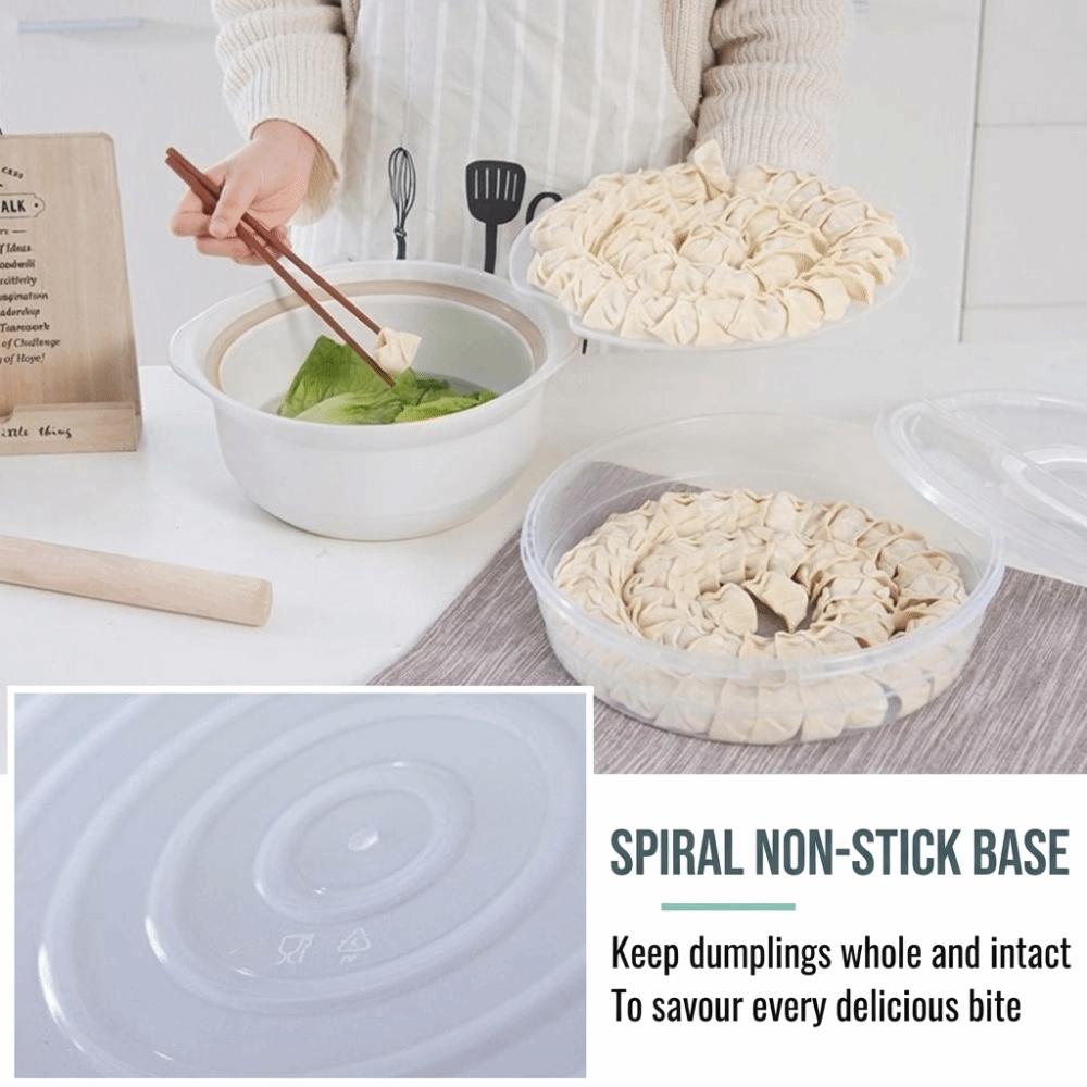 Reusable Dumplings Organizer Multilayer Refrigerator Organizer Bin Round Dumpling Box Refrigerator