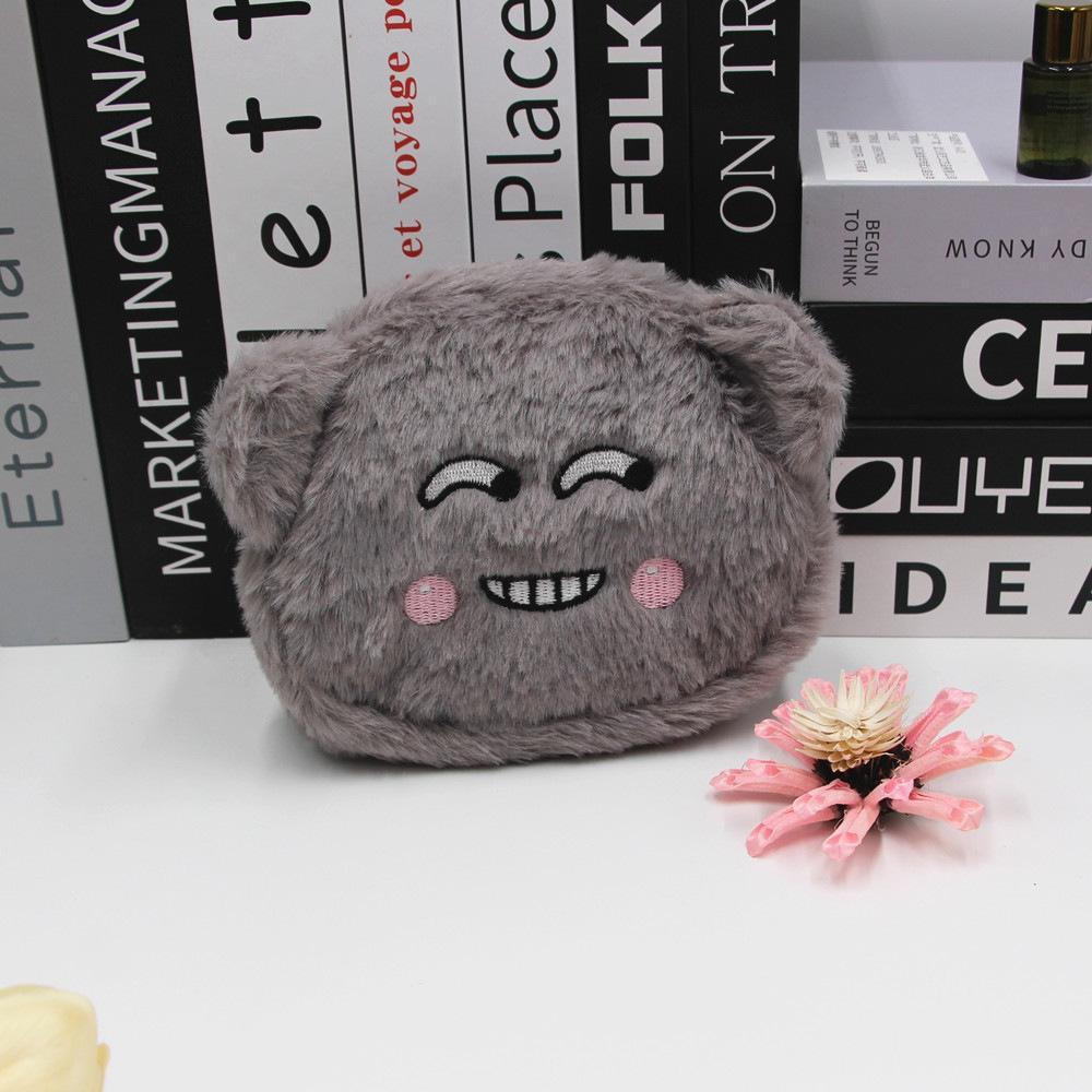 Plush Cartoon Bear Coin Purse With Embroidered Animal Design For Girls And Teens