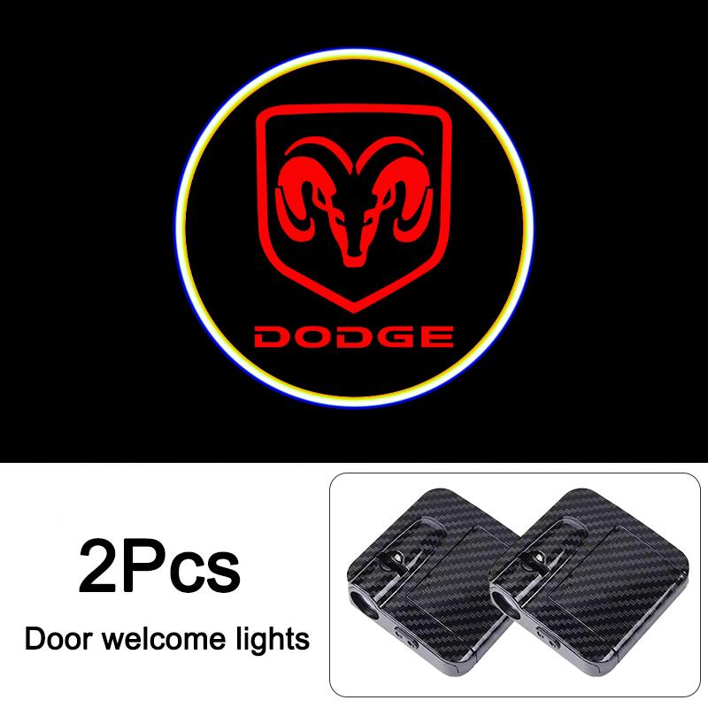 2Pcs Car Door Projector Light LED HD Welcome Light For Dodge Challenger Charger Journey Ram Durango SRT Dart Journey Avenger
