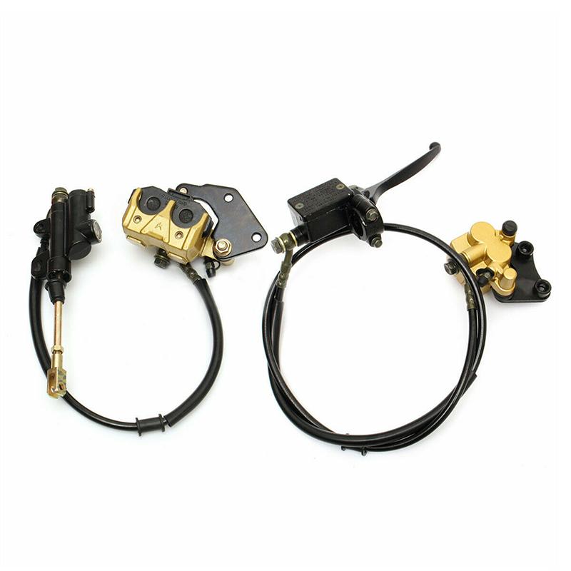 Front Rear Hydraulic Brake Master Cylinder Caliper Assembly Set for 50cc 110cc 125cc Pit Dirt Bike Motorcycle ATV Motorbike Scooter Performance Parts
