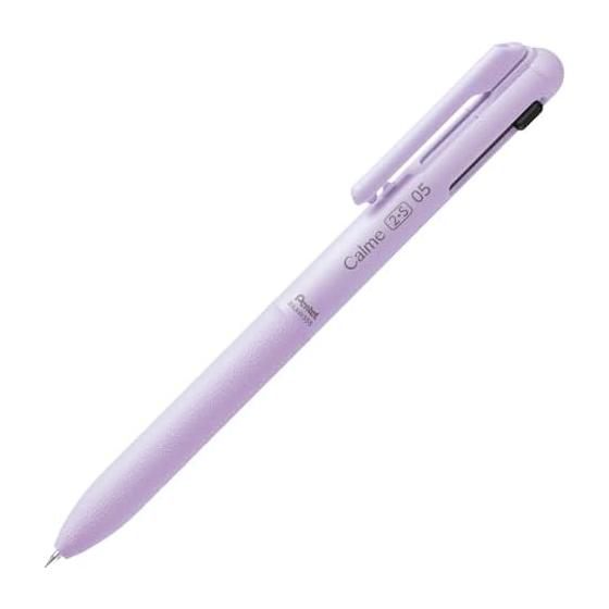 Pentel Calme Multi-Function Ballpoint Pen, 0.5mm, Purple (Black, Red), 0.5mm Pencil Lead, Quiet Design