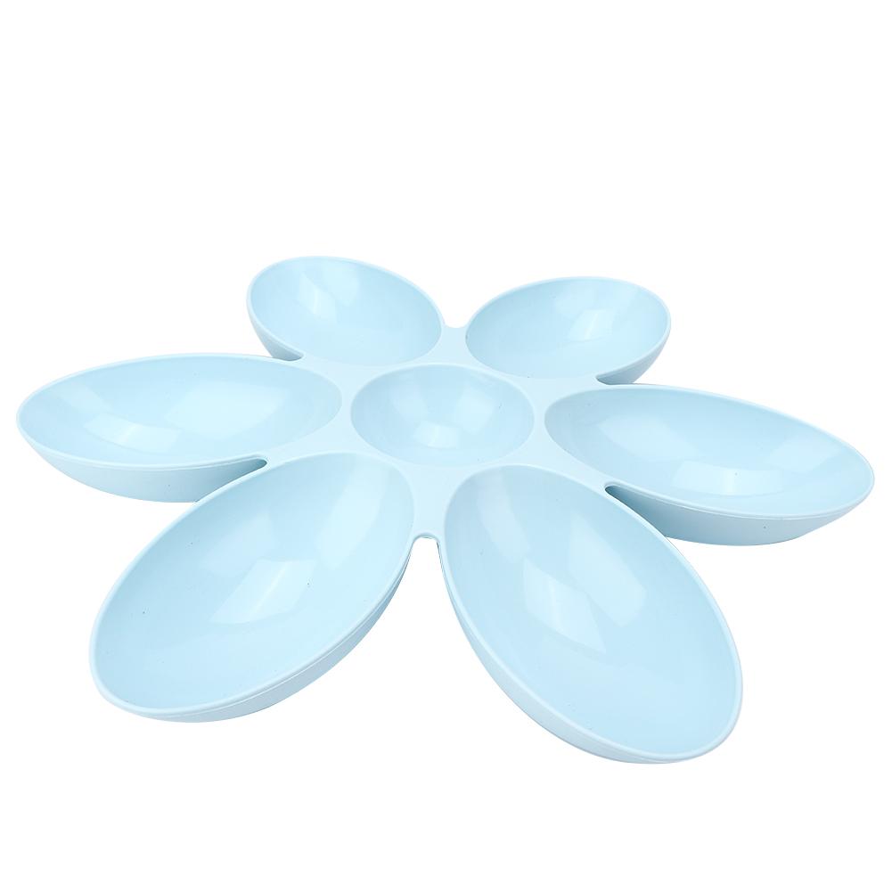 PP Durable Pet Six Petals Multiple Case Food Feeder Water Feeding Bowl for Cats Dogs General