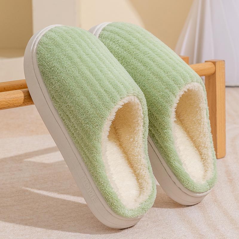 Cotton slippers autumn and winter outdoor indoor home comfort thick sole plush warm couple shoes