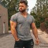 Men's Slim Fit V-Neck Striped Sports T-Shirt