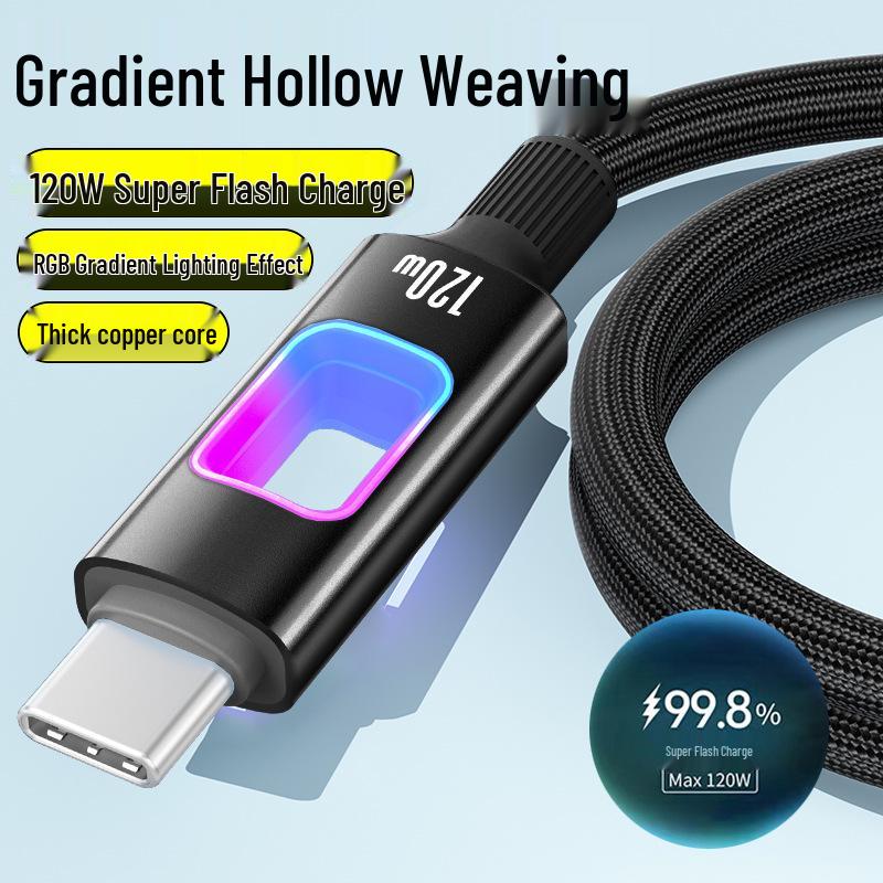 Luminous 120W Type-C Fast Charging Cable for Apple, Vivo, Oppo, Huawei, Xiaomi
