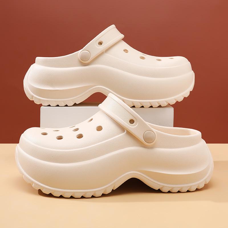 

Женские летние уличные клоги на толстой подошве из ЭВА, увеличивающие рост - износостойкие, нескользящие, без запаха, садовая обувь. 39-40 хаки