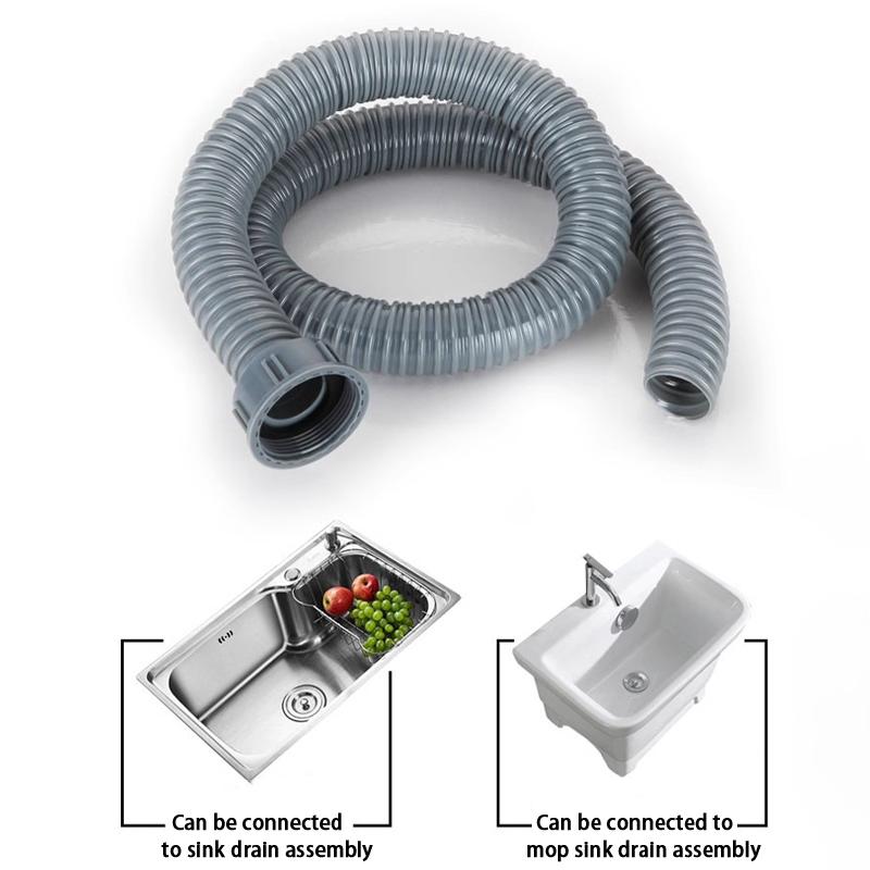 Universal Double Head Kitchen Sink Drain Hose (Extension) - Stretchable Flexible Pipe For Double Bowl
