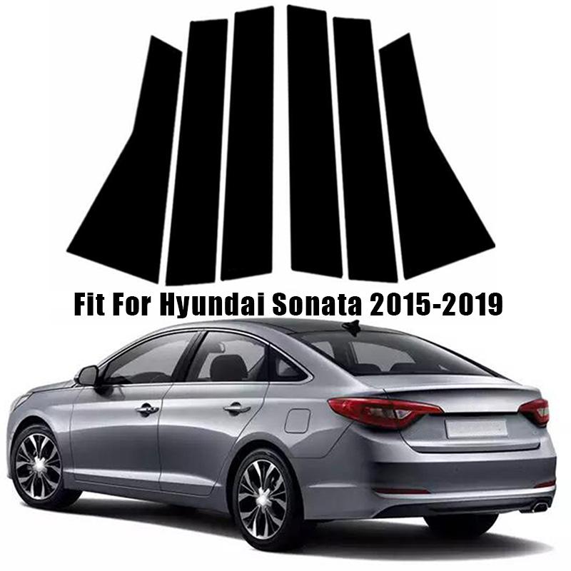 Car Window Trim Covers Center Film Column B C Pillar Posts Sticker Car Accessories for Hyundai Sonata 2015-2019