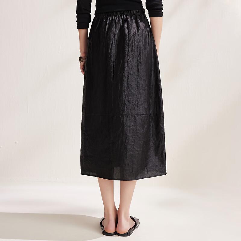 Zhaojun Heavy Mulberry Silk Xiangyun Gauze High-Waist Mid-Length Skirt