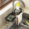 Kitchen Faucet Storage Rack Faucet Sponge Holder Hanging Drain Rack with Towel Shelf for Kitchen Sink