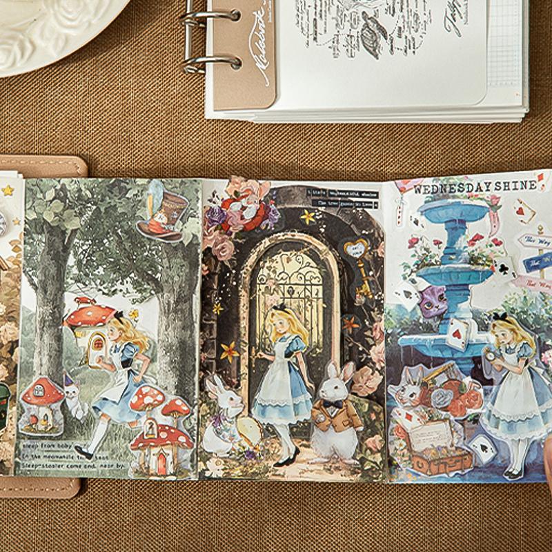 50Sheets/Book Fairy Tale Theme Die-cut PET Sticker Book DIY Journal Supplies for Phone Case Envelope Calendar Cup Decor