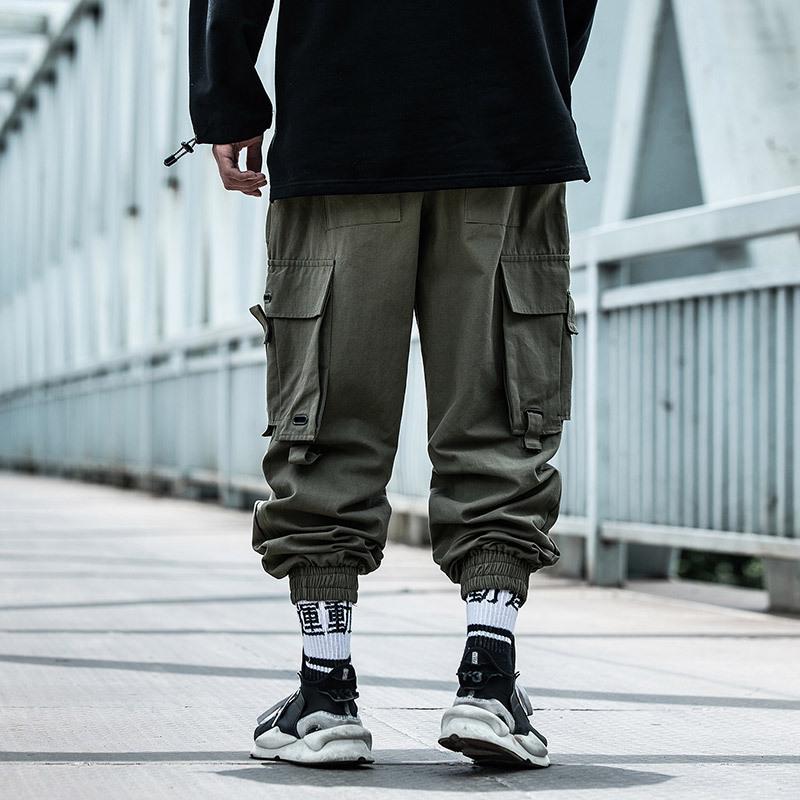 

Men s Spring and Autumn Casual Plus Size Loose Work Pants Drawstring Hip Hop Pants Haren Pants 4XL зелений