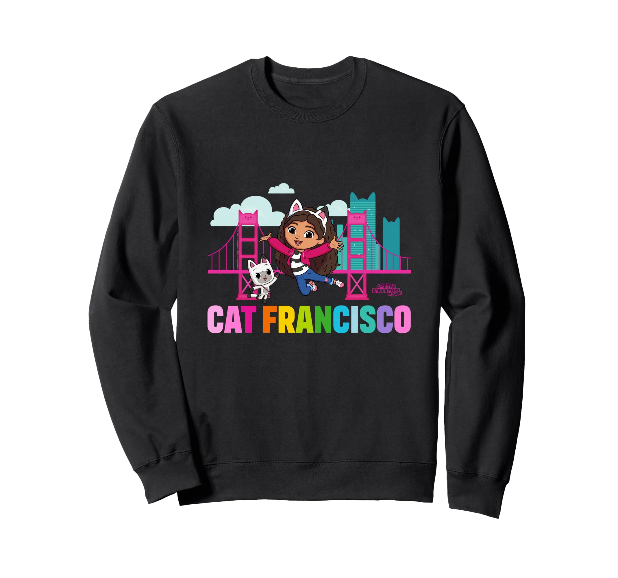 

DreamWorks Gabby s Dollhouse The Movie Cat Francisco Rainbow Sweatshirt