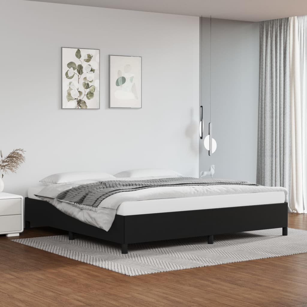 Bed Frame Black 200x200 Cm Faux Leather