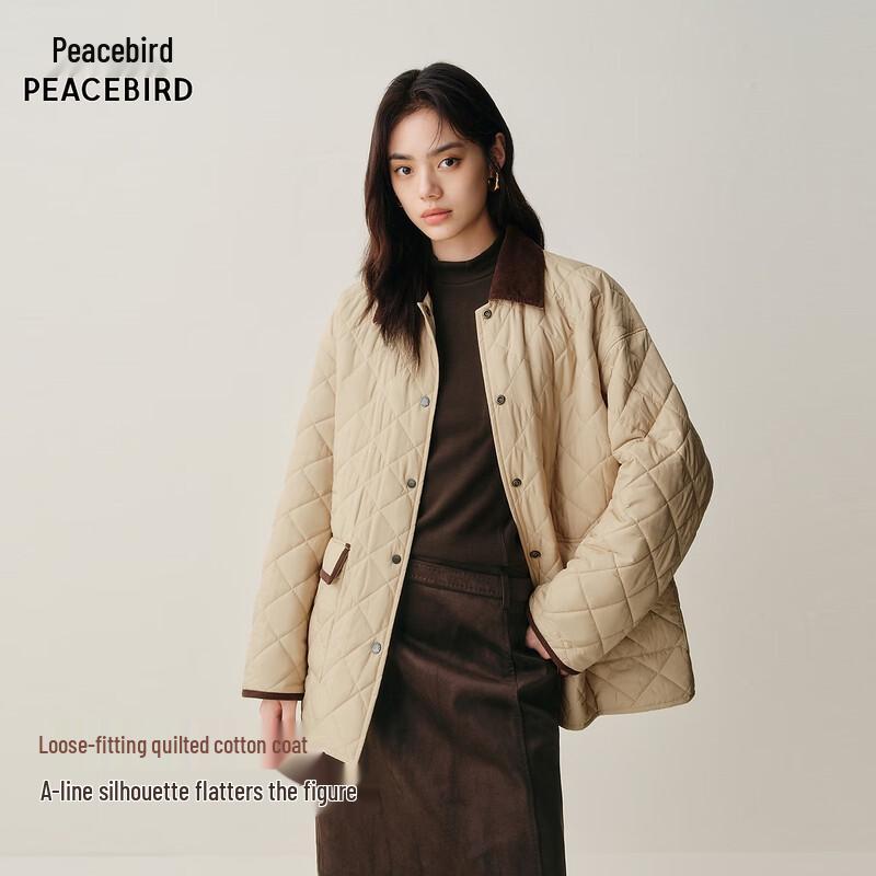 

Женская свободная хлопковая куртка с ромбовидной стежкой PEACEBIRD XS