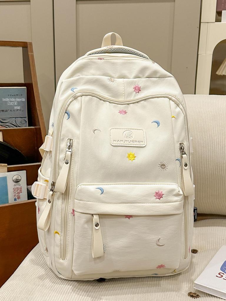 Ultralight, Large Capacity Waterproof Backpack for High School Students - Fashionable Embroidered Design