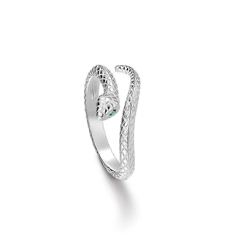 Sterling Silver Spirit Snake Ring Spirit Snake Ring Girl Natal Snake Ring Niche High-End Birthday Gift Adjustable opening