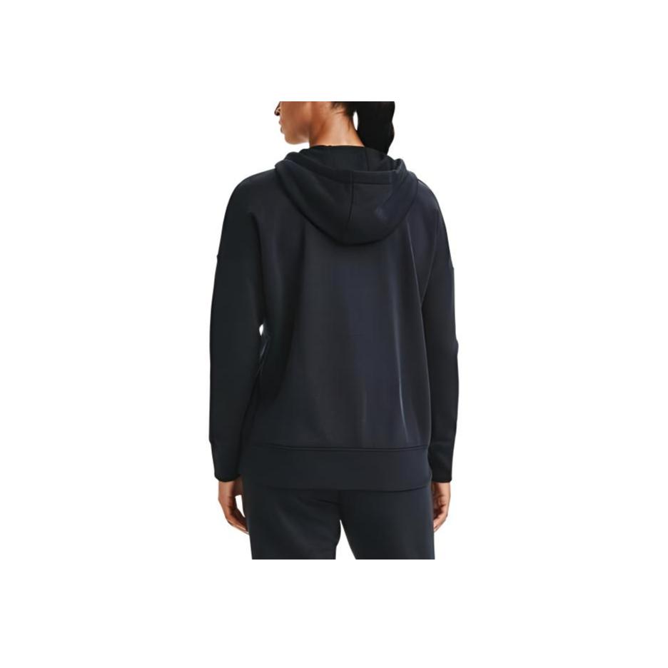Under Armour Rival Logo Zip Hoodie with Drawstring Men Hoodie Black 1356400-001