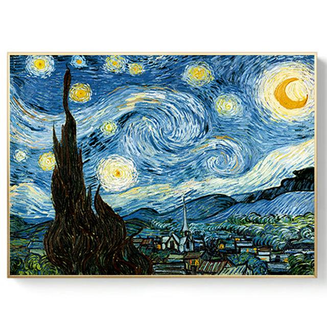 Van Gogh Oil Painting Starry Night Sunflower Abstract Canvas Art Print Poster Picture Decorative Mural Canvas Painting Retro Pop