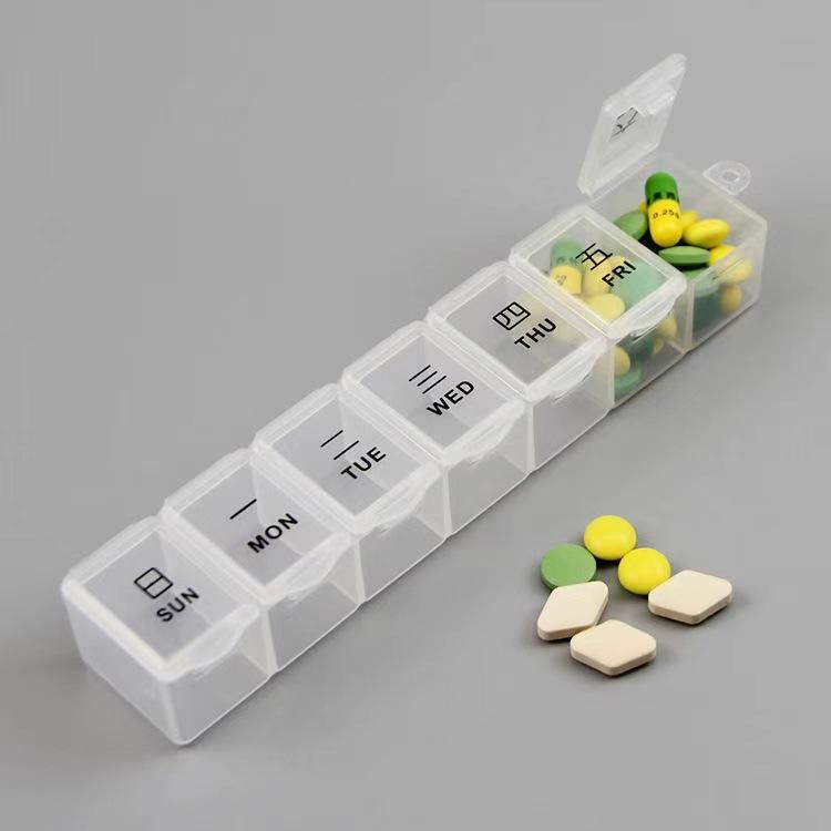 

Seven-Day Large-Capacity Portable Medicine Box - Food-Grade, Seven Compartments for Elderly Pill Organization