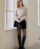 Slow Lolly Velvet Banding Frill Skirt_2 Colors