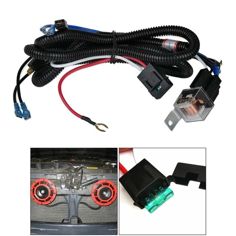 Car Horn Wiring Harness Relay Kit for Vehicle Truck Car Grille Mount, Easy to