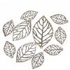 100Pieces Decorative Metal Filigree Leaves Mixed Size Leaves Jewelry Making Component Metal Craft Embellishments