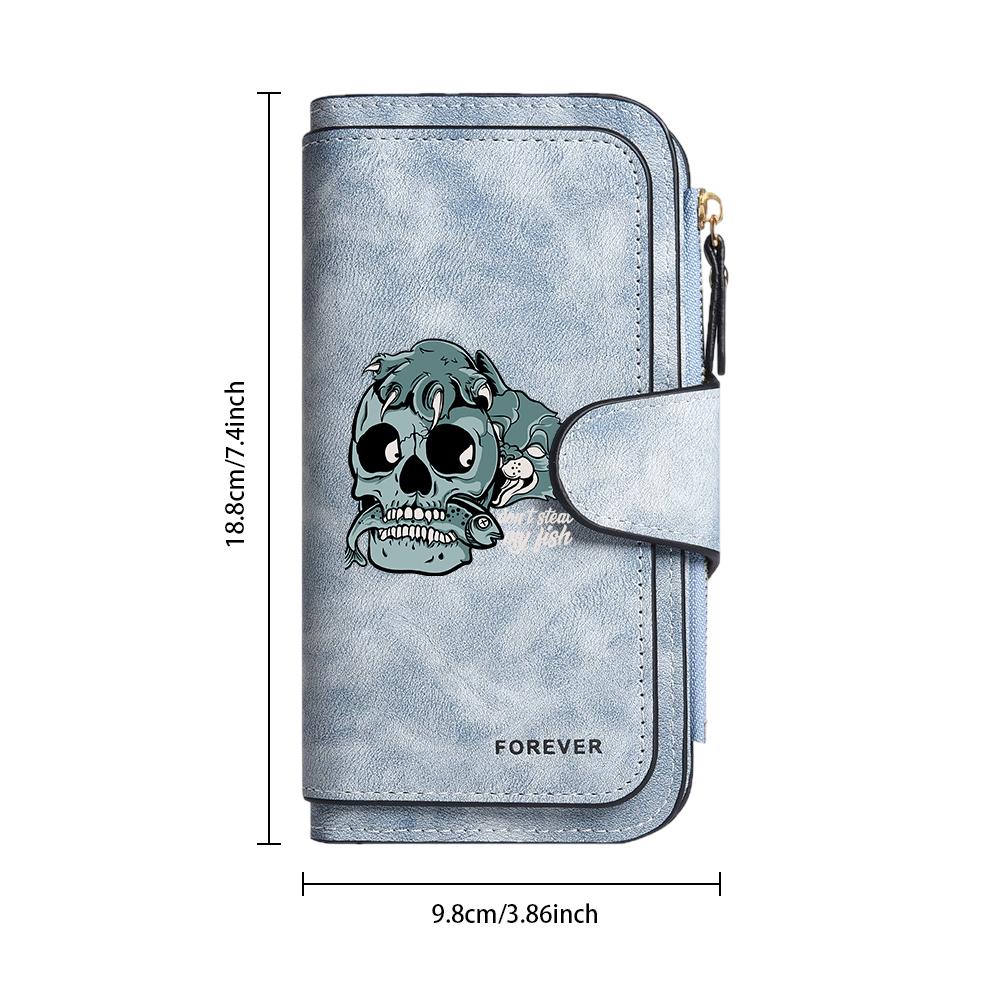 Gothic Skull Pattern Long Wallet