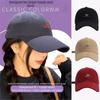 Simple Adjustable Rugged Baseball Cap Solid Color Wide Brim Peaked Cap Embroidery Letter Sun Hat for Women
