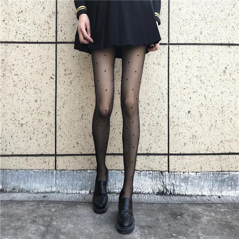 Women'S Sexy Black Stockings Polka Dot Small Polka Dot Jacquad Ultra-Thin 20D Tight High-Elastic Breathable Pantyhose