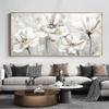 Modern Abstract White and Golden Flower Canvas Painting Prints and Posters Wall Art Pictures for Living Room Home Decor No Frame