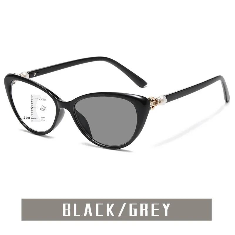Finished Photochromic Reading Spectacles Female Cat Eye Multifocal Spectacles Colorful Spectacles for Hyperopia Diopter +1.0 to +4.0