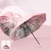 Parasol przeciwsłoneczny Dwustronny kwiatowy nadruk Parasol blokujący promieniowanie UV Przenośny, wodoodporny, wiatroszczelny, składany