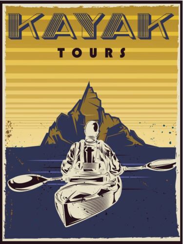 

Metal plaque vintage retro style Kayak Tours Classic tin door sign AdventureAluminum 20x30cm（7.8x11.8inch）