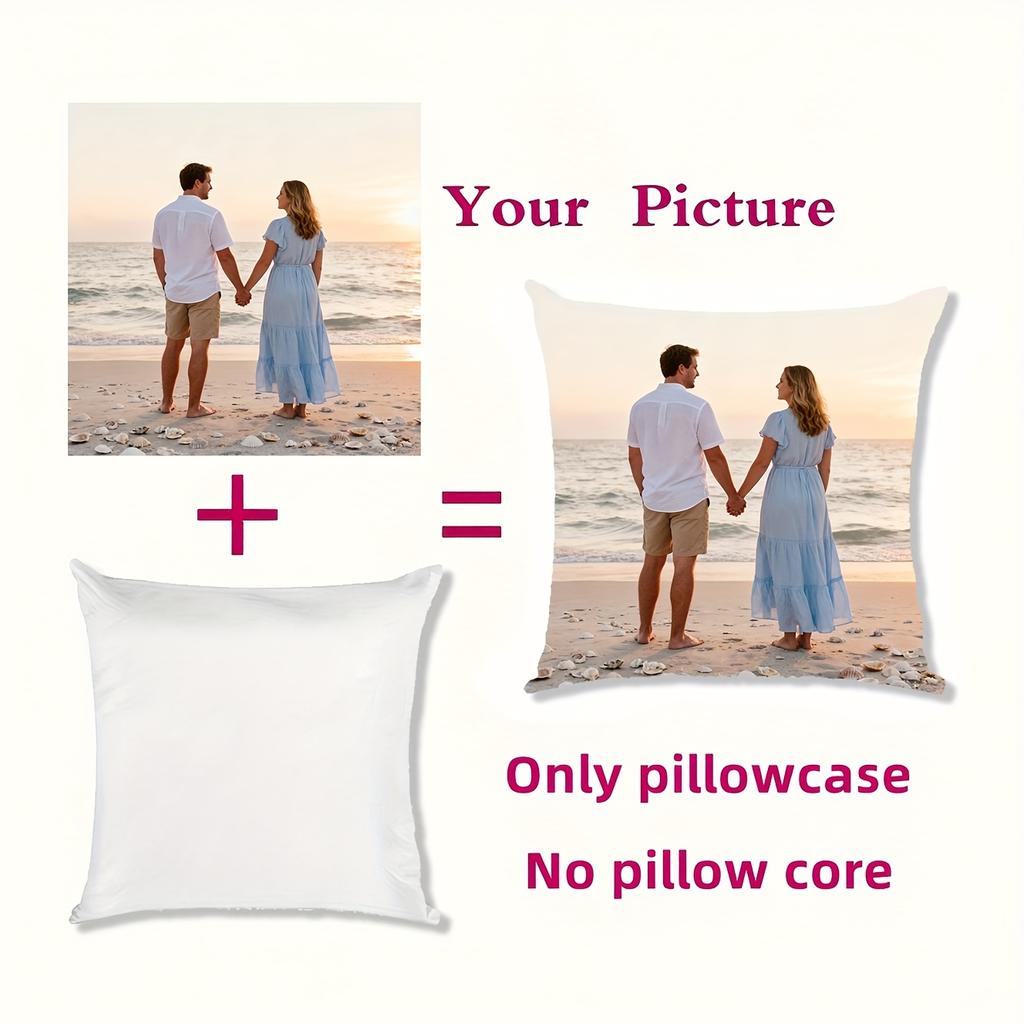 1 customized photo printed cushion cover made of polyester material with zipper closure, suitable for bedrooms and living rooms,