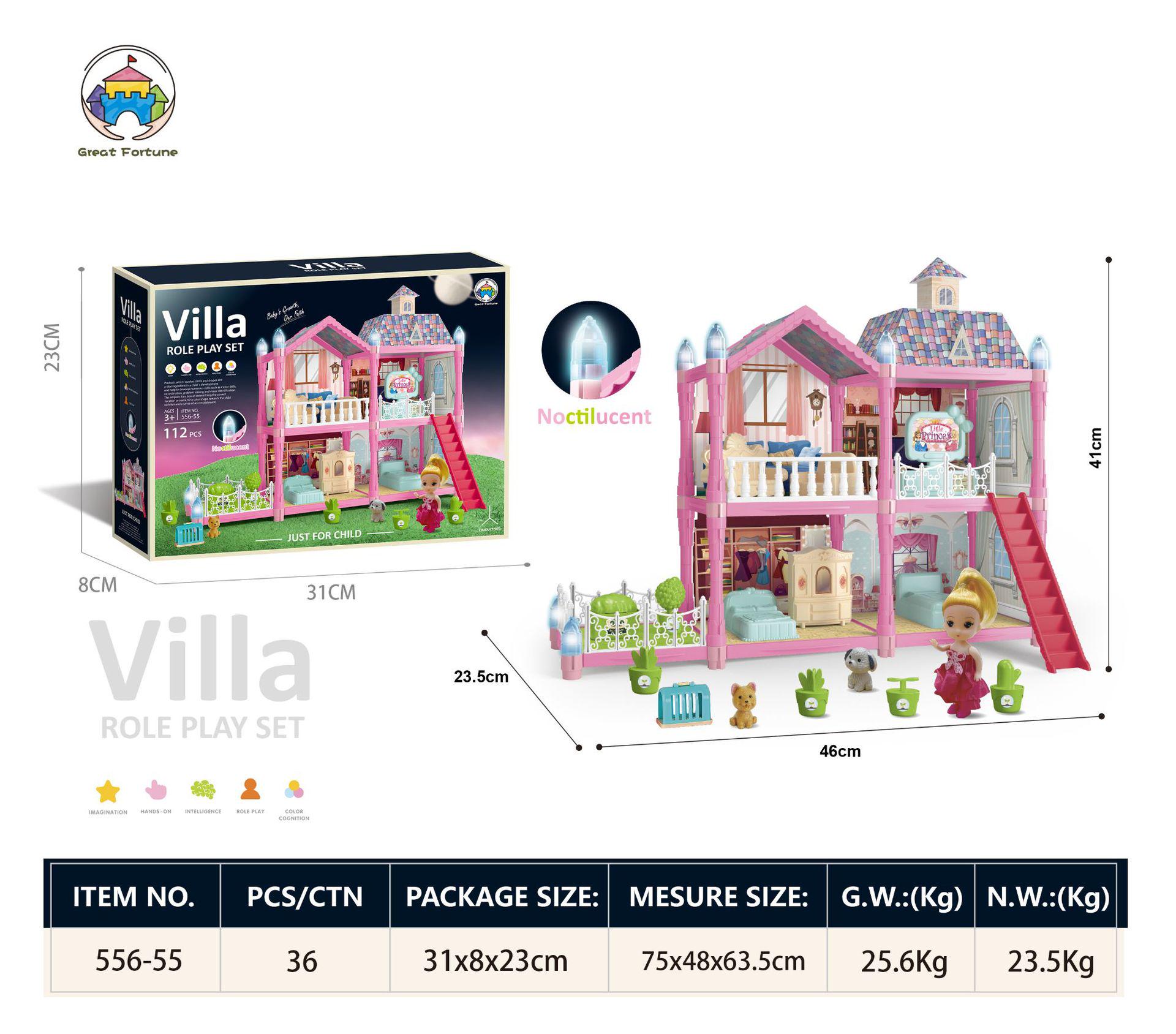 

Детский ролевой замок, строительные блоки, кукольный домик, вилла, рождественский подарок