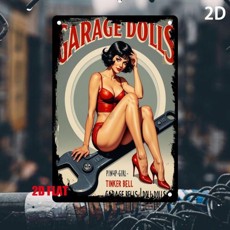 

Retro Pinup Girl Metal Sign 20x30cm for Home Wall Decor