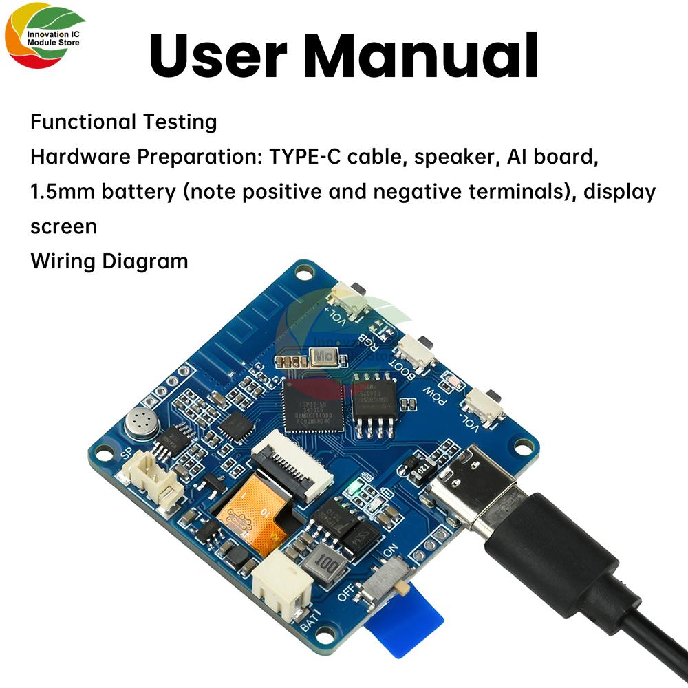 ESP32-AI WIFI Voice Chat Module Intelligent Voice Assistant Supports Ai/Deepseek/Qwen Model Type C Interface Development Board