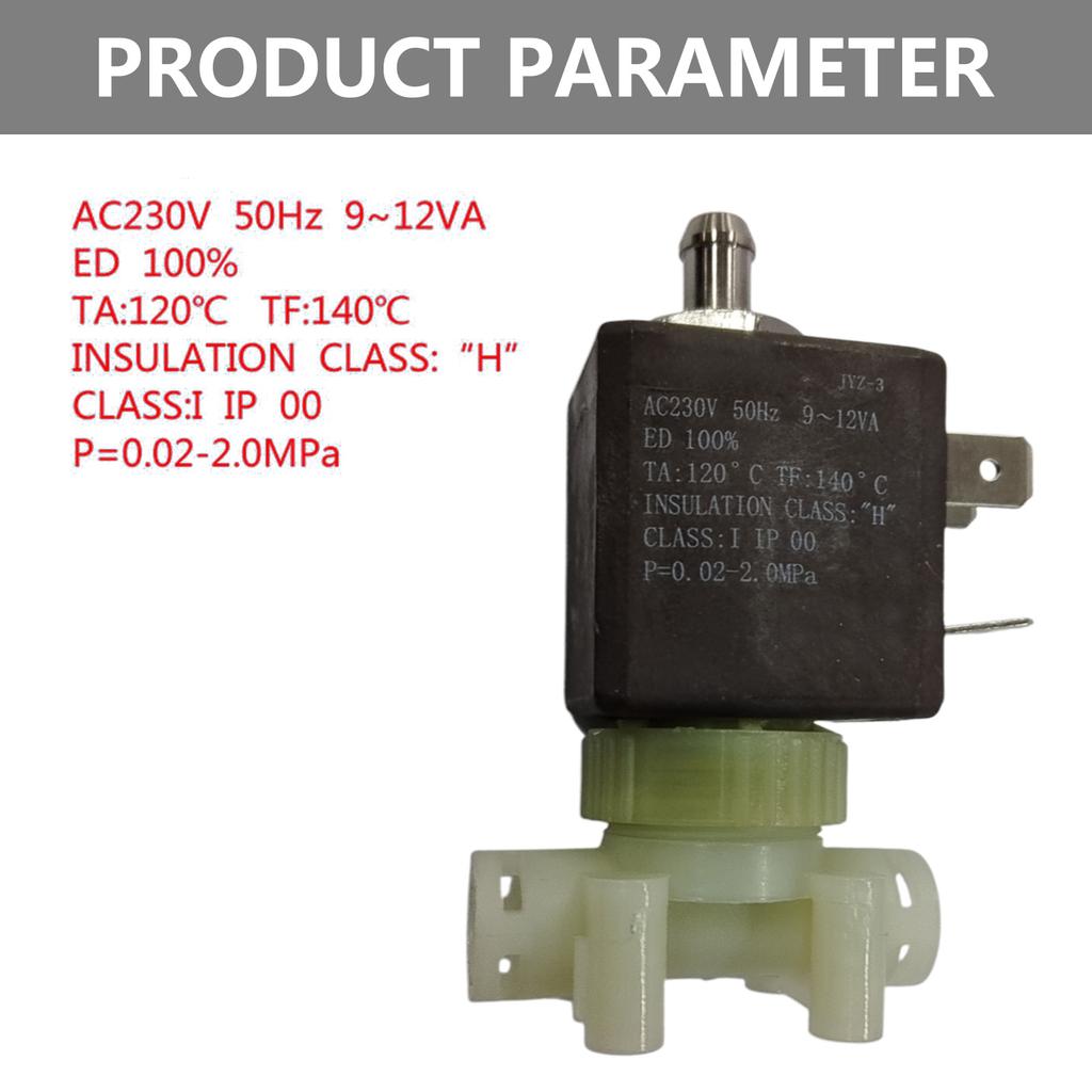 230V Electromagnetic Control Valve Plastic Electrical Solenoid Valve Steam Valve Plastic Material for Coffee Machines