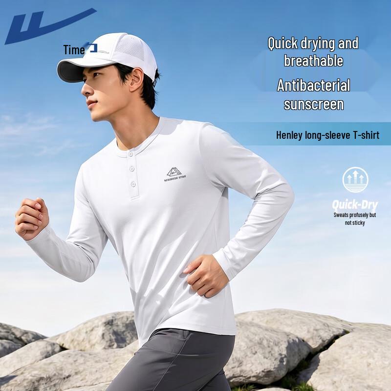 Мужская футболка-henley с длинным рукавом Warrior, быстросохнущая L