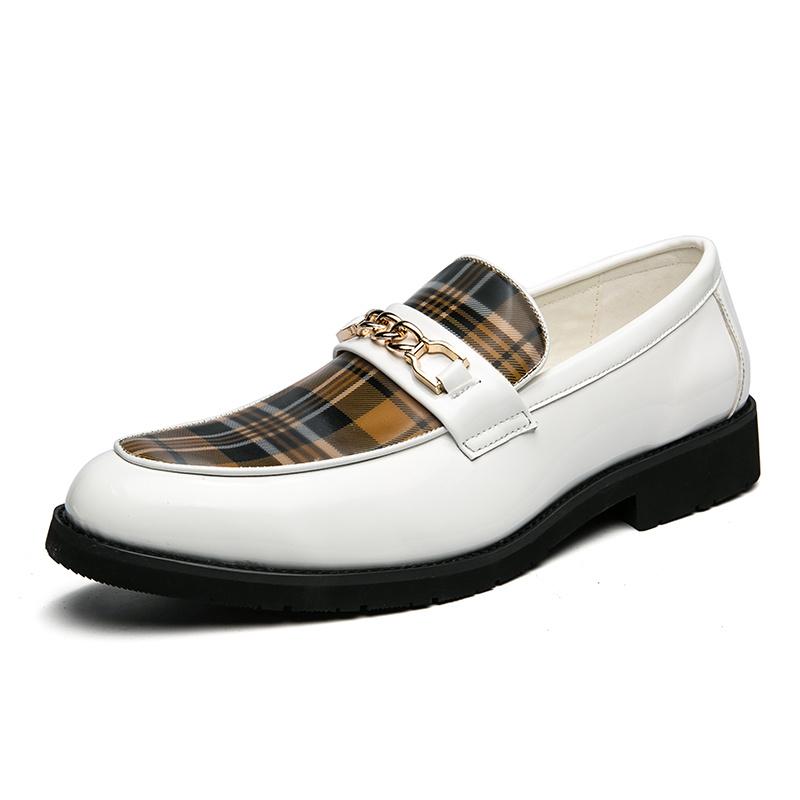 2022 Newest Arrivals Fashion White Golden Men Dress Shoes Slip-On Luxury Mens Formal Shoes Size 47 47 Casual Leather Shoes For Men